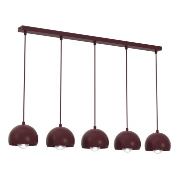 SOOL Cable Pendant Light 5xE27/15W/230V Burgundy