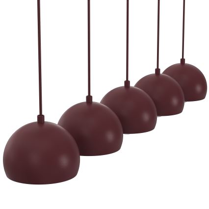 SOOL Cable Pendant Light 5xE27/15W/230V Burgundy