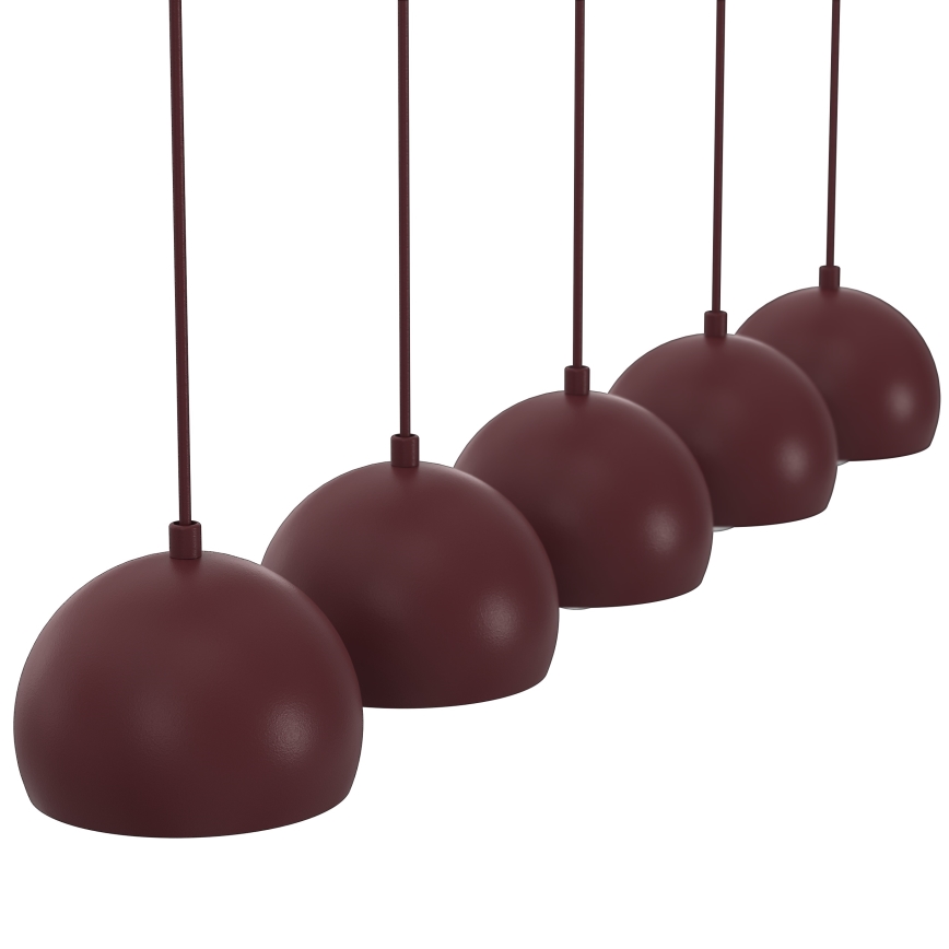 SOOL Cable Pendant Light 5xE27/15W/230V Burgundy