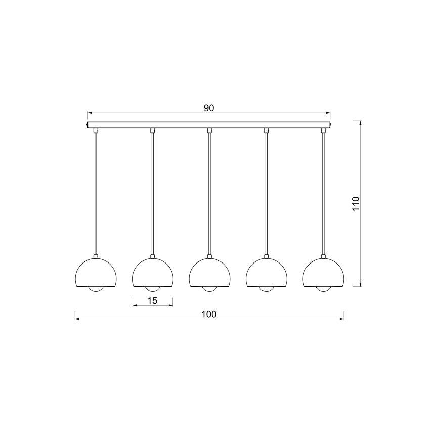 SOOL Cable Pendant Light 5xE27/15W/230V, Cream
