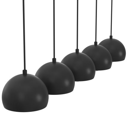 SOOL cable-suspended chandelier 5xE27/15W/230V black