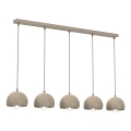 SOOL Cable-Suspended Chandelier, 5×E27/15W/230V, Beige