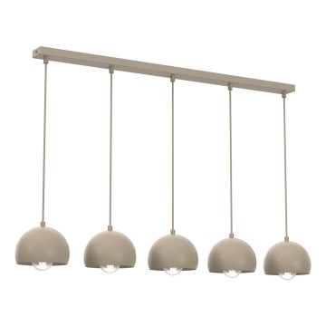 SOOL Cable-Suspended Chandelier, 5×E27/15W/230V, Beige