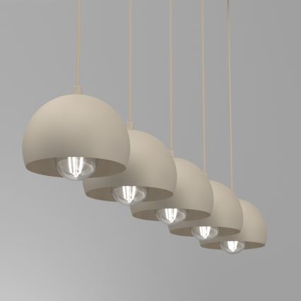 SOOL Cable-Suspended Chandelier, 5×E27/15W/230V, Beige