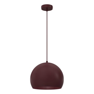 SOOL Cord-Hung Pendant Light, 1×E27/15W/230V, Ø 27 cm, Burgundy