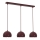 SOOL cord-hung pendant light 3xE27/15W/230V, Burgundy