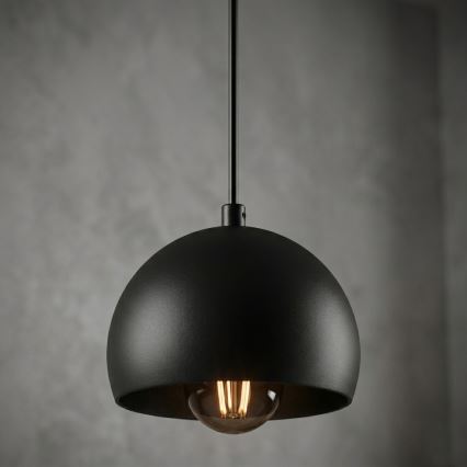 SOOL pendant light on cord 1xE27/15W/230V, Ø 15 cm, black
