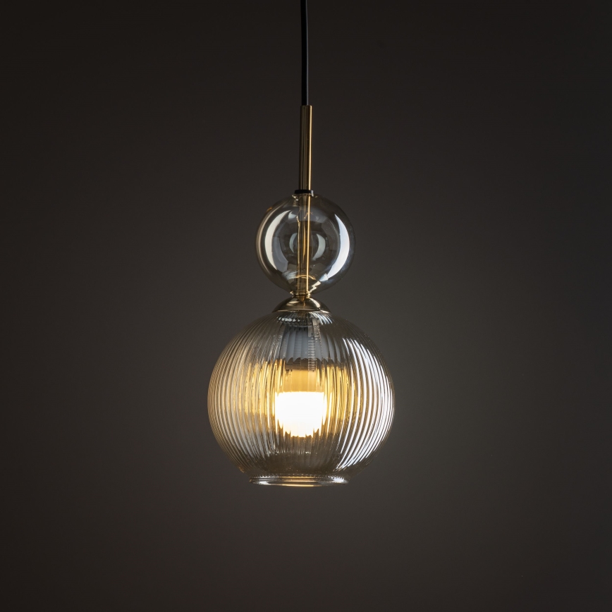 SOPHIA cable-hung pendant light 1xE14/10W/230V black/smoked beige