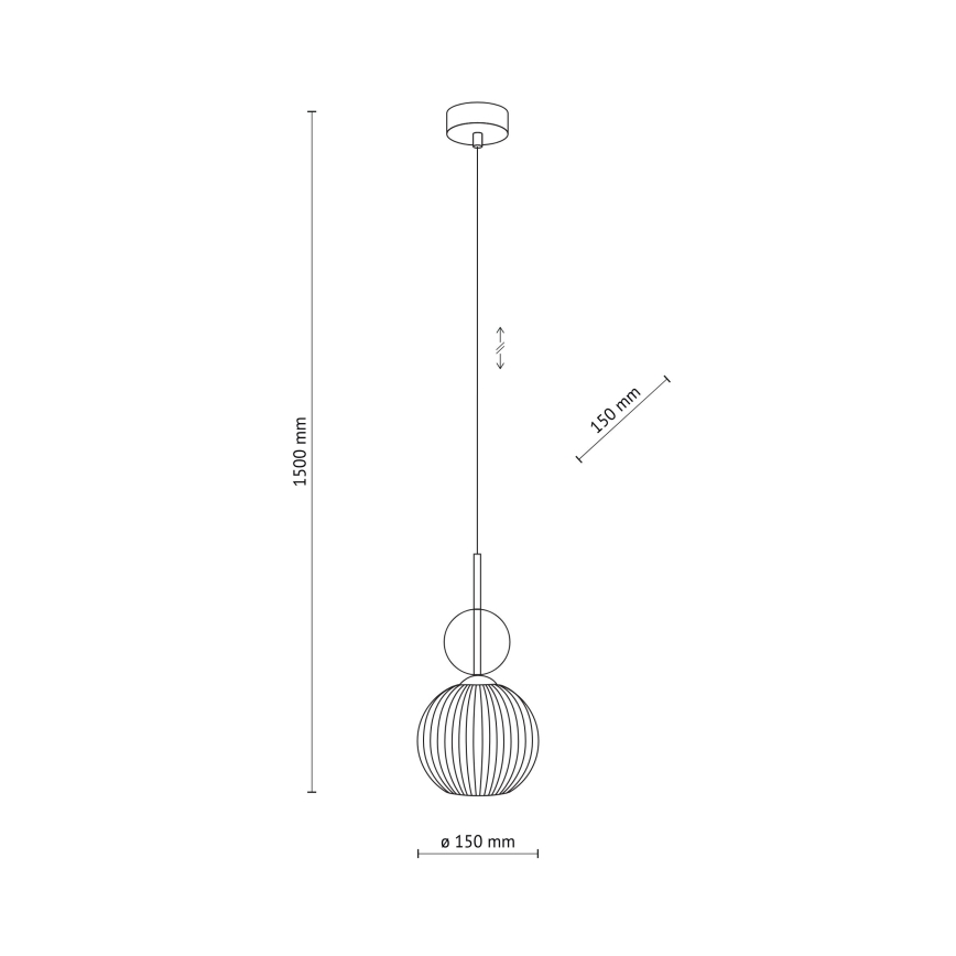 SOPHIA cable-hung pendant light 1xE14/10W/230V black/smoked beige