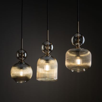 SOPHIA Cable Pendant Lamp 3xE14/10W/230V Black/Smoky Beige