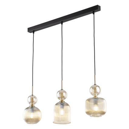 SOPHIA Cable Pendant Lamp 3xE14/10W/230V Black/Smoky Beige