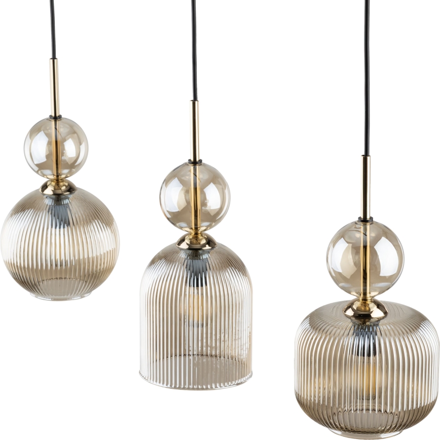 SOPHIA Cable Pendant Lamp 3xE14/10W/230V Black/Smoky Beige