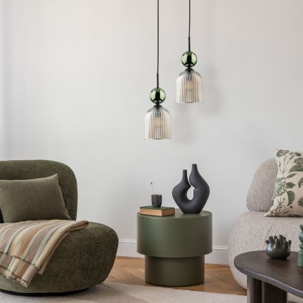 SOPHIA Cable Pendant Light 1xE14/10W/230V Black/Green/Smoky Beige