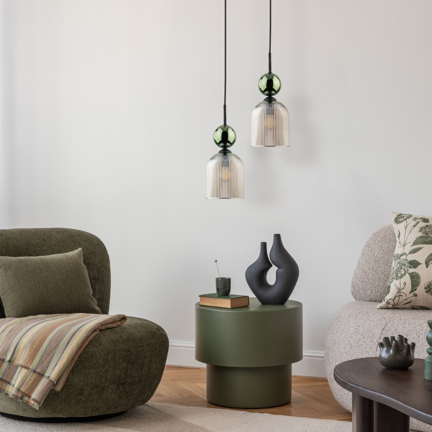 SOPHIA Cable Pendant Light 1xE14/10W/230V Black/Green/Smoky Beige