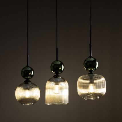 SOPHIA Cable Pendant Light 3xE14/10W/230V Black/Green/Smoky Beige
