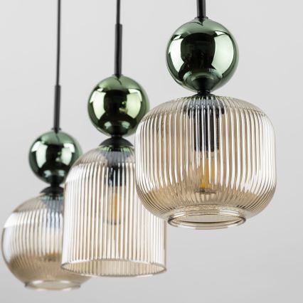 SOPHIA Cable Pendant Light 3xE14/10W/230V Black/Green/Smoky Beige