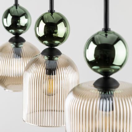 SOPHIA Cable Pendant Light 3xE14/10W/230V Black/Green/Smoky Beige