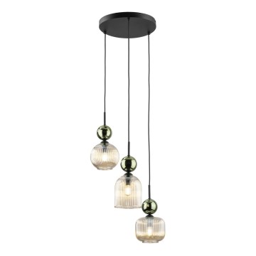 SOPHIA Cable Pendant Light 3xE14/10W/230V Black/Green/Smoky Beige