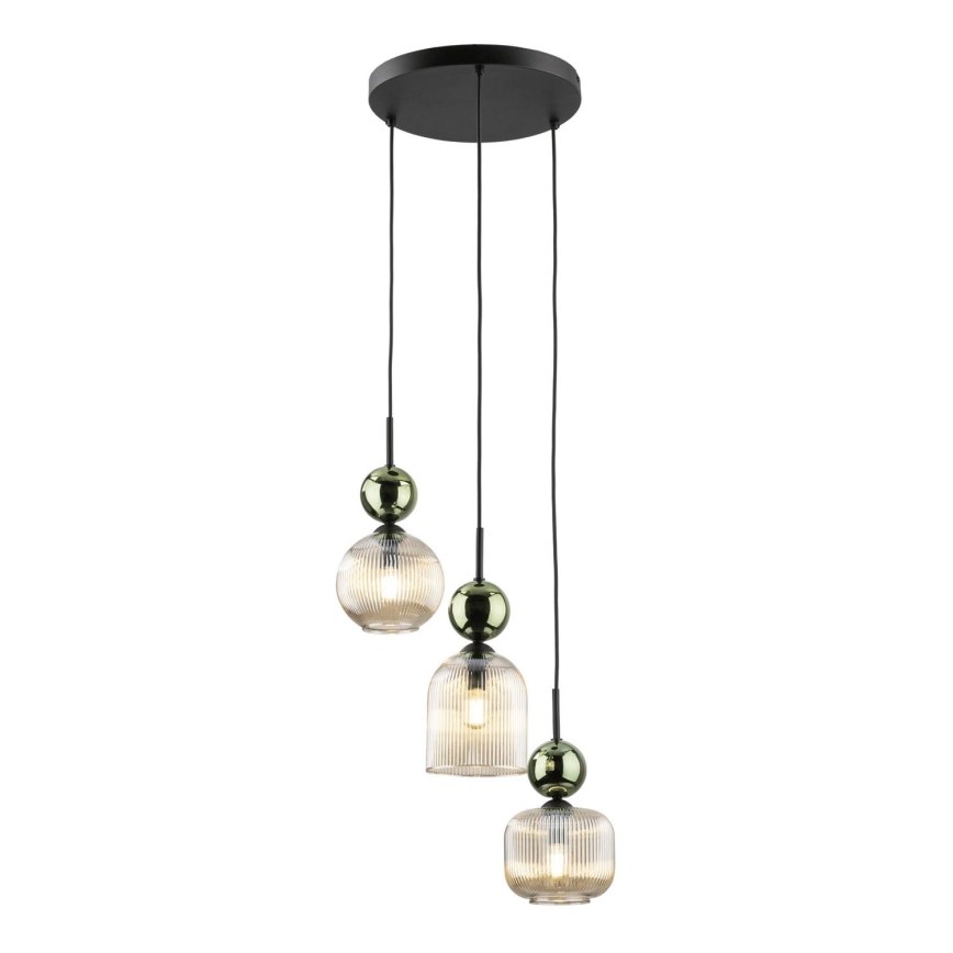 SOPHIA Cable Pendant Light 3xE14/10W/230V Black/Green/Smoky Beige
