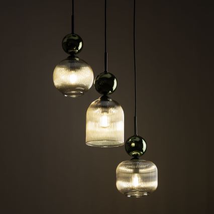 SOPHIA Cable Pendant Light 3xE14/10W/230V Black/Green/Smoky Beige