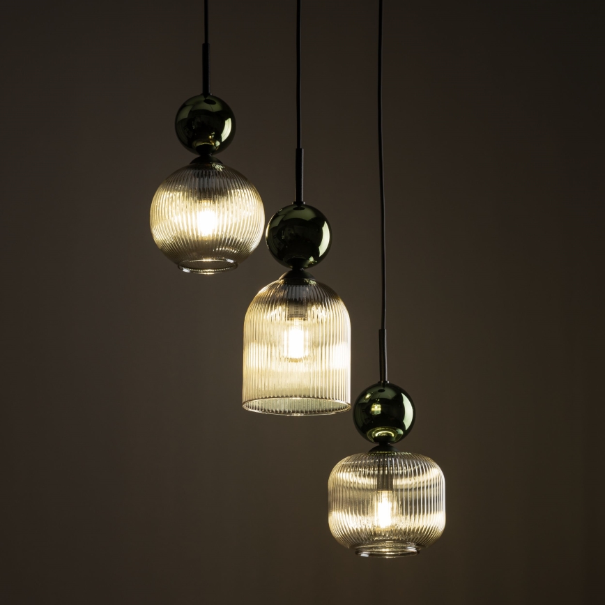SOPHIA Cable Pendant Light 3xE14/10W/230V Black/Green/Smoky Beige