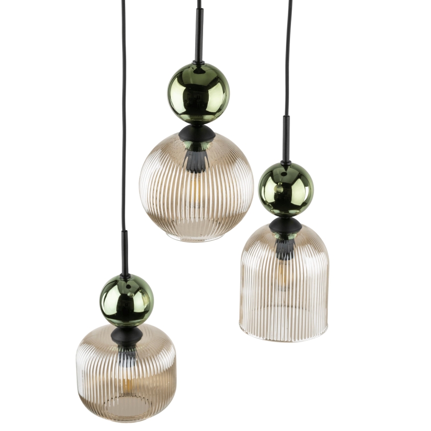 SOPHIA Cable Pendant Light 3xE14/10W/230V Black/Green/Smoky Beige