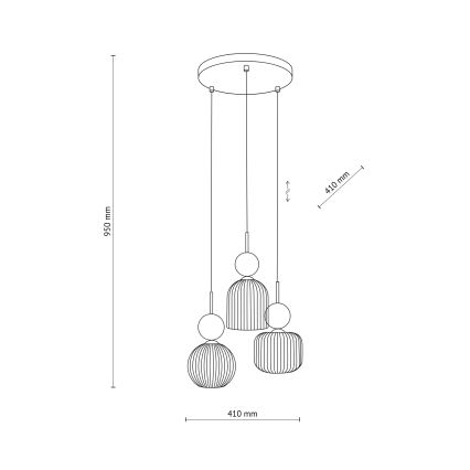 SOPHIA Cable Pendant Light 3xE14/10W/230V Black/Green/Smoky Beige