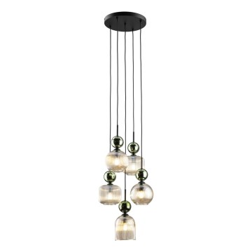 SOPHIA cable pendant light 5xE14/10W/230V black/green/smoked beige