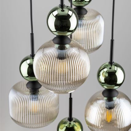 SOPHIA cable pendant light 5xE14/10W/230V black/green/smoked beige