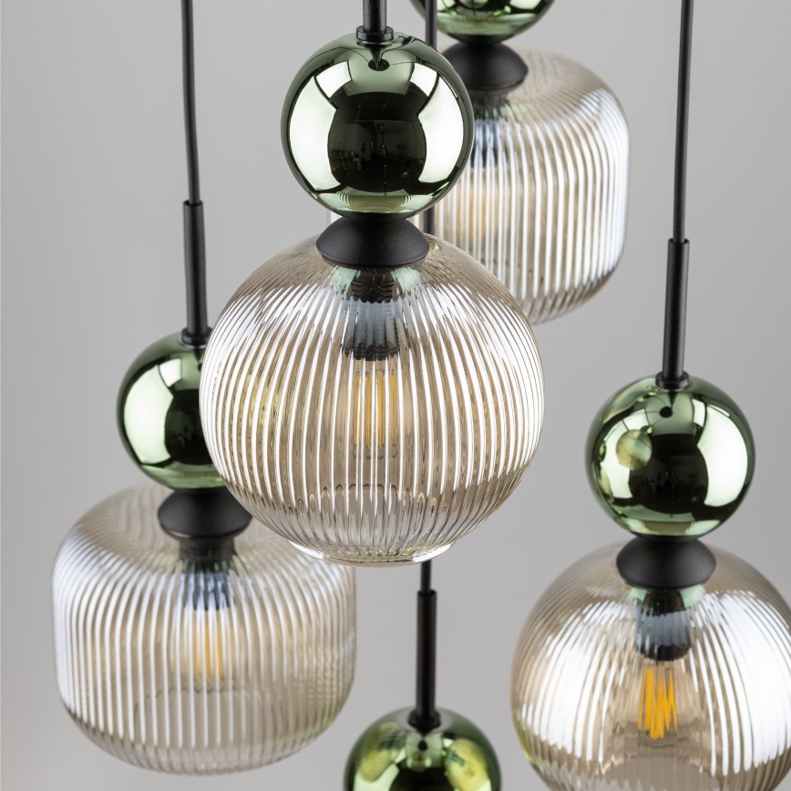 SOPHIA cable pendant light 5xE14/10W/230V black/green/smoked beige