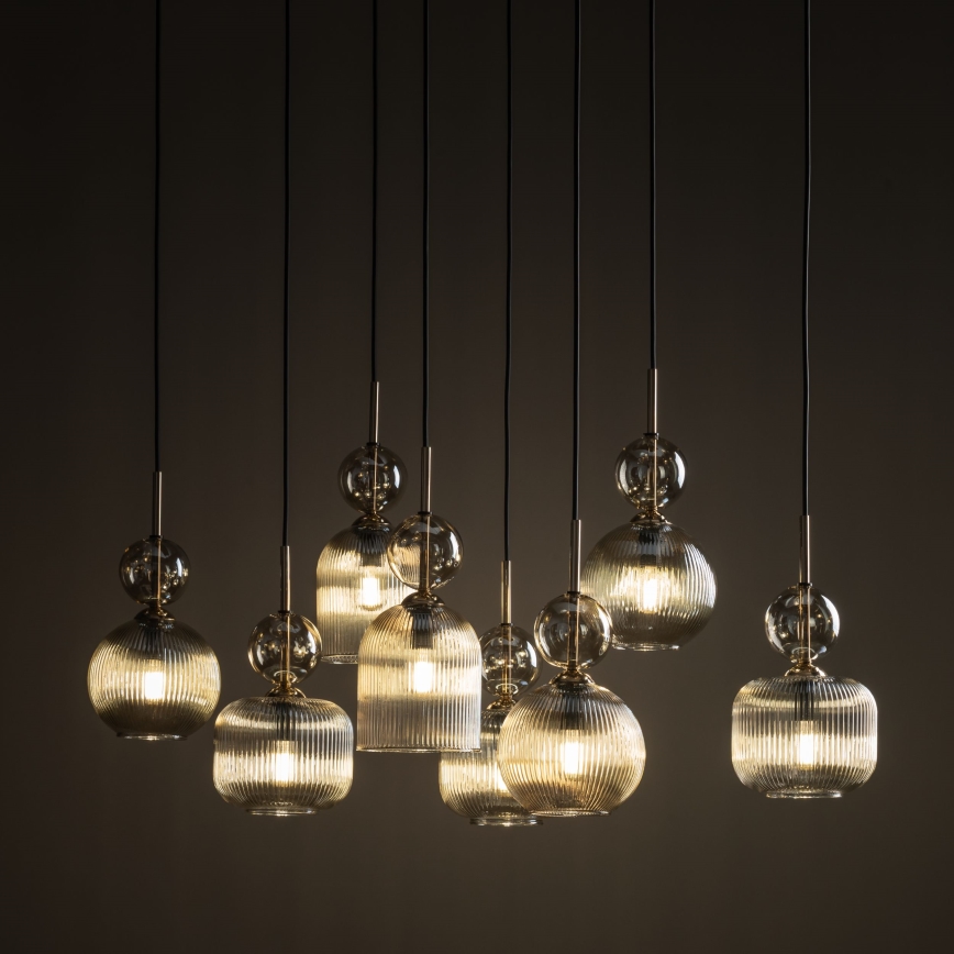 SOPHIA Cable Pendant Light 8xE14/10W/230V Black/Smoked Beige