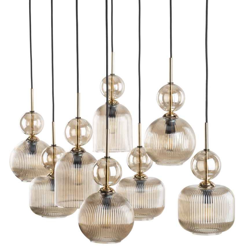 SOPHIA Cable Pendant Light 8xE14/10W/230V Black/Smoked Beige
