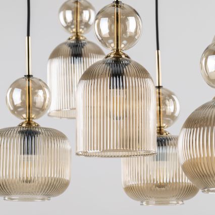 SOPHIA Cable Pendant Light 8xE14/10W/230V Black/Smoked Beige