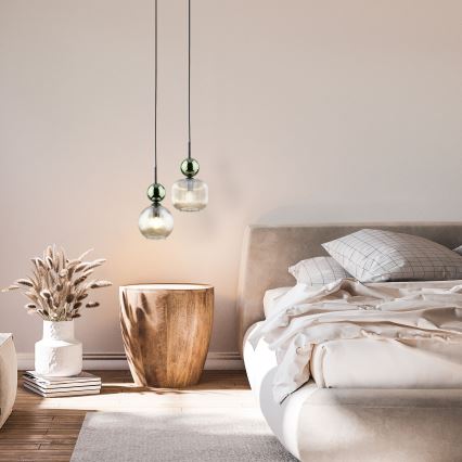 SOPHIA cable-suspended pendant 1xE14/10W/230V black/green/smoky beige