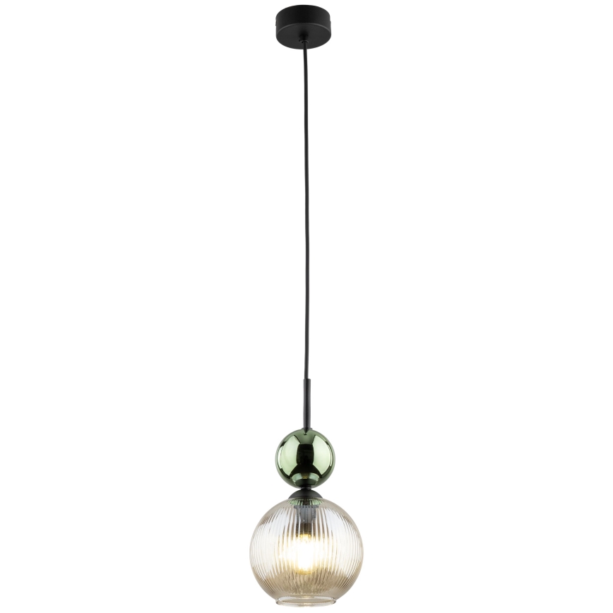 SOPHIA cable-suspended pendant 1xE14/10W/230V black/green/smoky beige