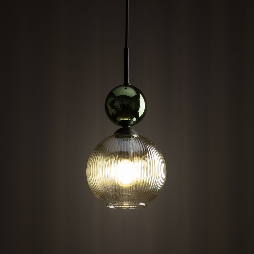 SOPHIA cable-suspended pendant 1xE14/10W/230V black/green/smoky beige