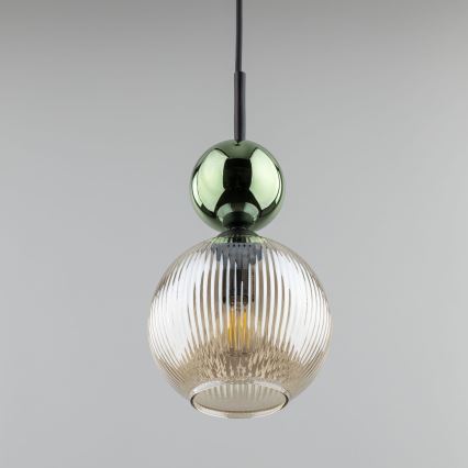 SOPHIA cable-suspended pendant 1xE14/10W/230V black/green/smoky beige