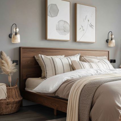 SOPHIA wall light 1xE14/10W/230V black/smoked beige