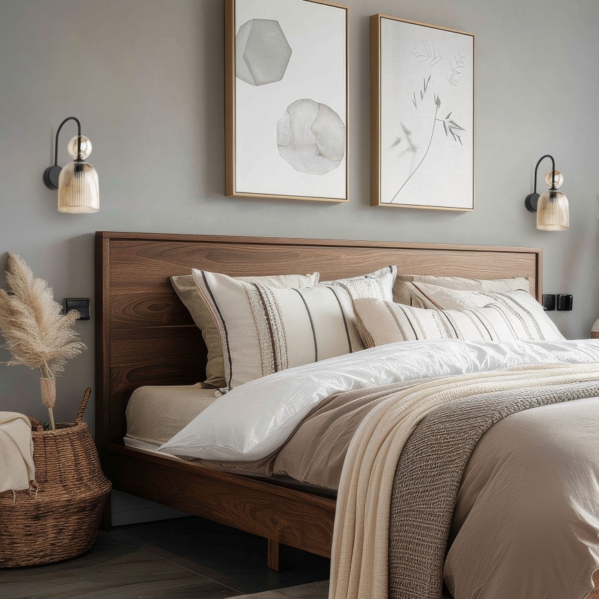 SOPHIA wall light 1xE14/10W/230V black/smoked beige