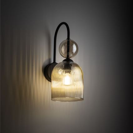 SOPHIA wall light 1xE14/10W/230V black/smoked beige