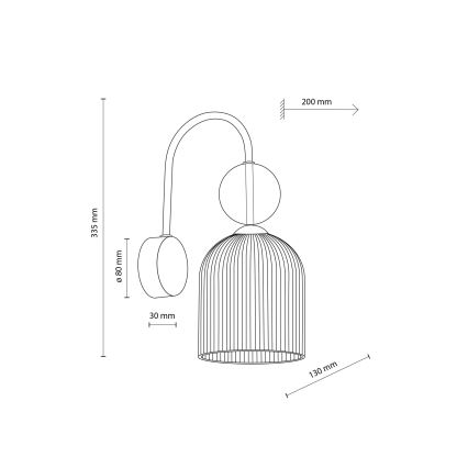 SOPHIA wall light 1xE14/10W/230V black/smoked beige