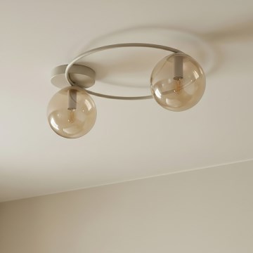 SOPRA ceiling light 2xE14/10W/230V beige/smoked beige