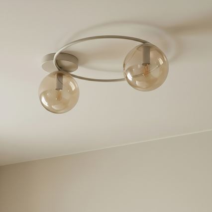 SOPRA ceiling light 2xE14/10W/230V beige/smoked beige