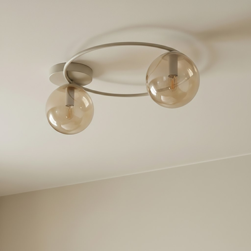 SOPRA ceiling light 2xE14/10W/230V beige/smoked beige