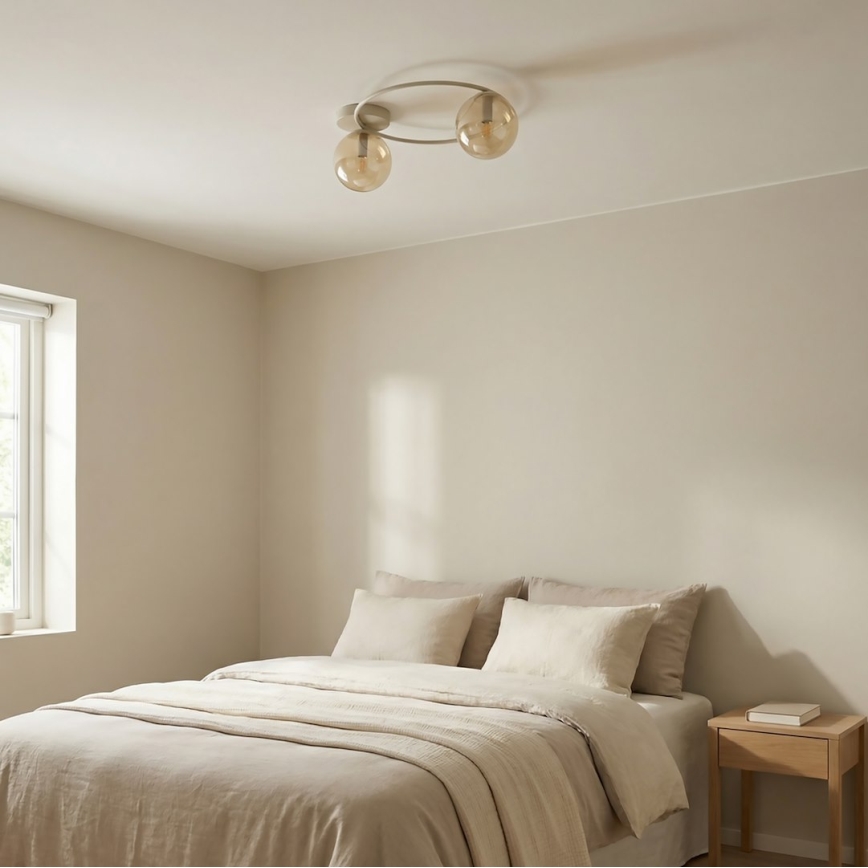 SOPRA ceiling light 2xE14/10W/230V beige/smoked beige