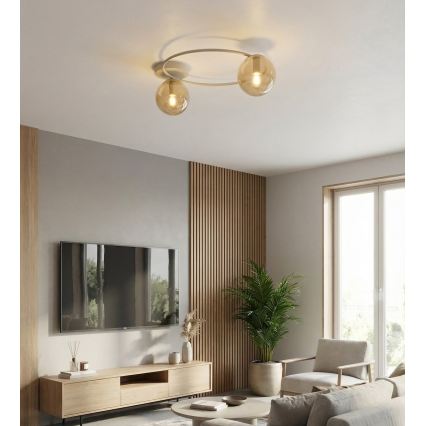 SOPRA ceiling light 2xE14/10W/230V beige/smoked beige