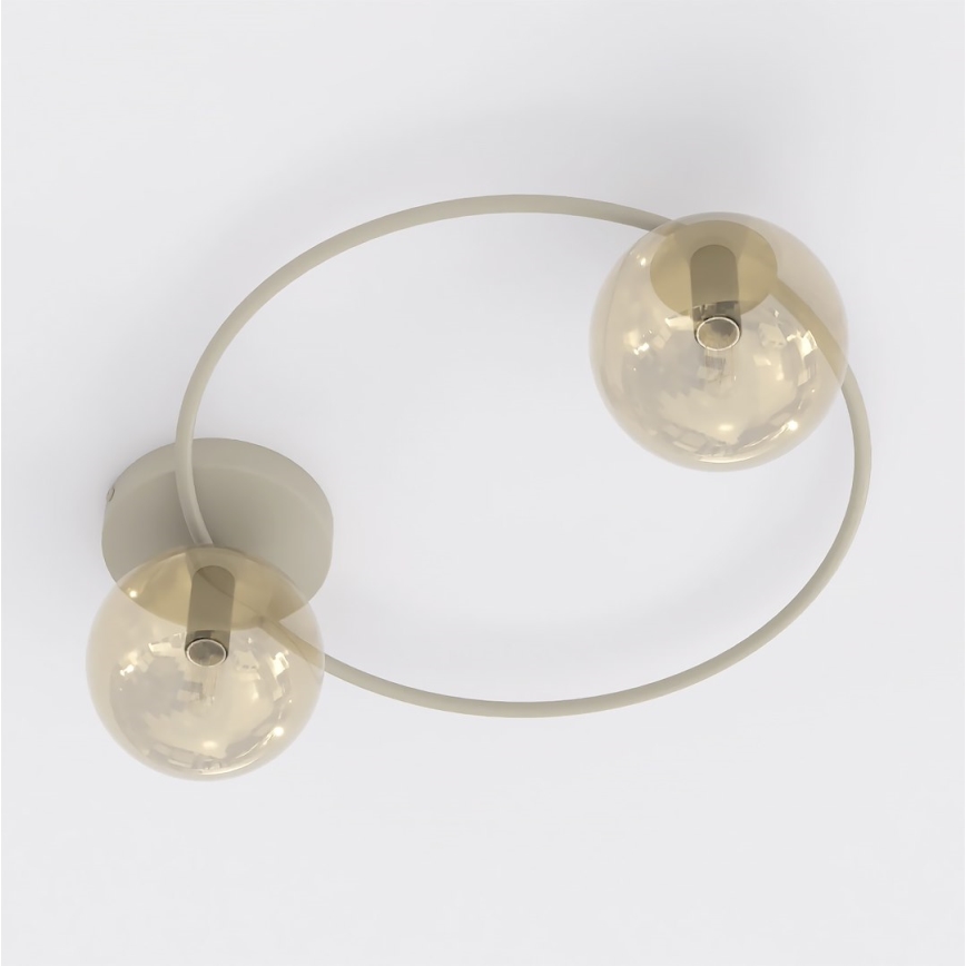 SOPRA ceiling light 2xE14/10W/230V beige/smoked beige