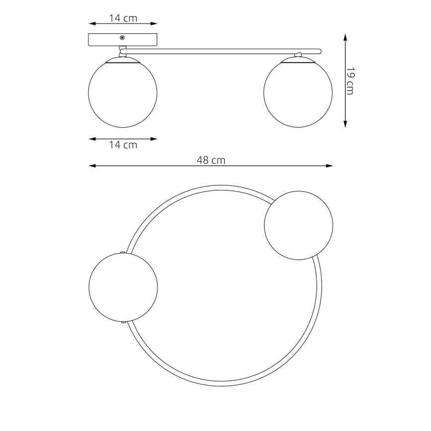 SOPRA ceiling light 2xE14/10W/230V beige/smoked beige