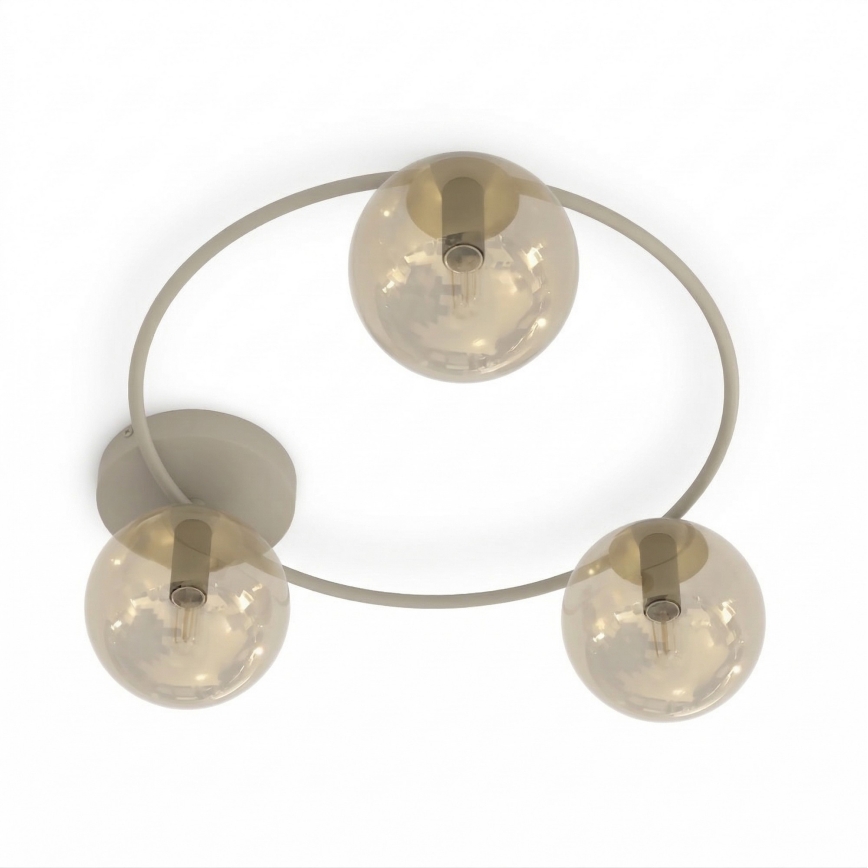 SOPRA Ceiling Light 3xE14/10W/230V Beige/Smoked Beige