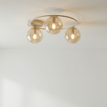 SOPRA Ceiling Light 3xE14/10W/230V Beige/Smoked Beige
